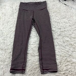 Lululemon Wunder Under Crop (High-Rise) *Luxtreme 21" Parallel Stripe Dark Adobe